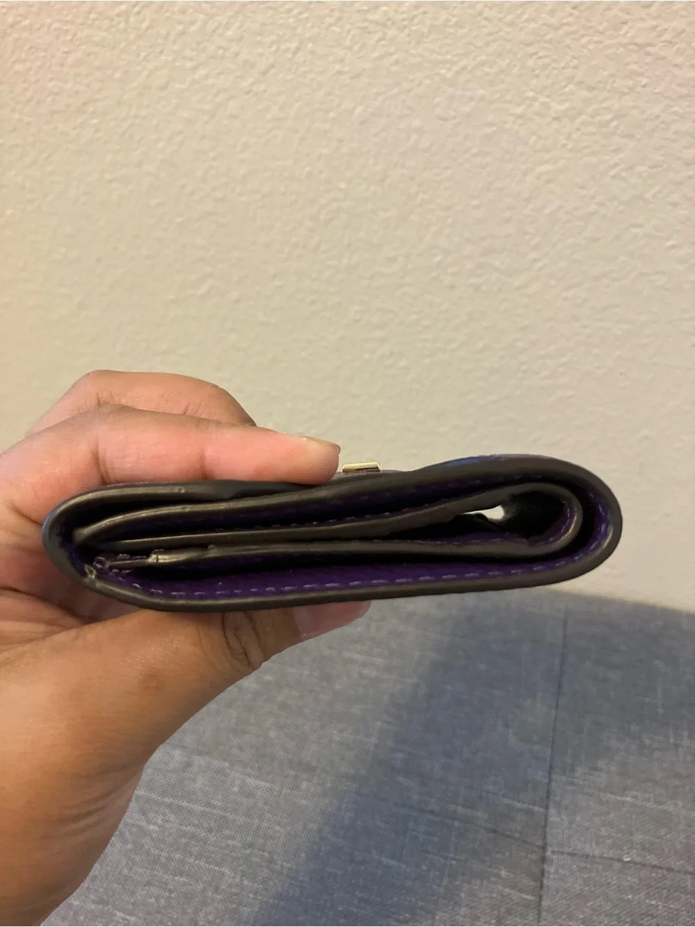 Michael Kors Deep Purple Pebbled Leather Envelope Wallet